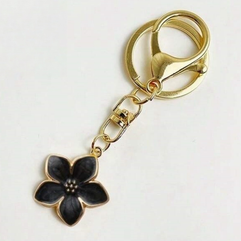 White Pear Blossom Keychain Cute Accessories Keychain Couple Matching Keyrings Pendant Items For Boutique: L / Yellow