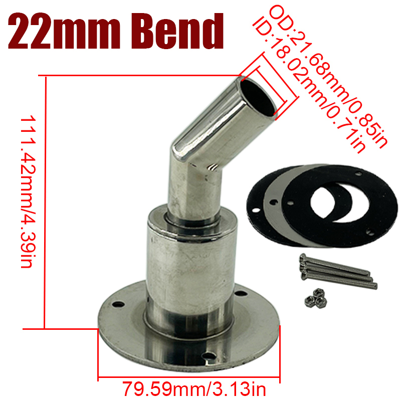 22mm/24mm Edelstahl Durch Rumpf Auspuff Fitting Rohr Rohr Buchse Hardware Teil Luft Diesel Vent Heizung für Auto Boot Lkw Van: Black