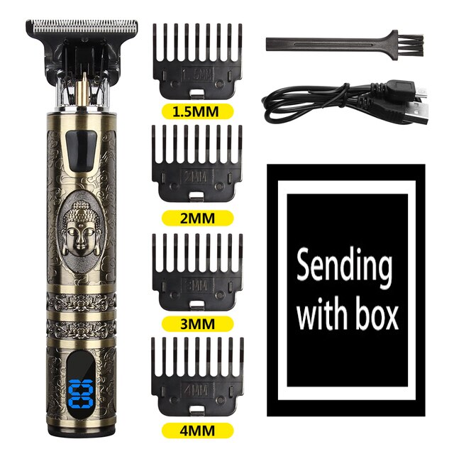 Tondeuse à cheveux professionnelle 2022 T9 0mm pour hommes, rasoir électrique pour barbe et barbier, Machine pour couper les cheveux: Buddha LCD