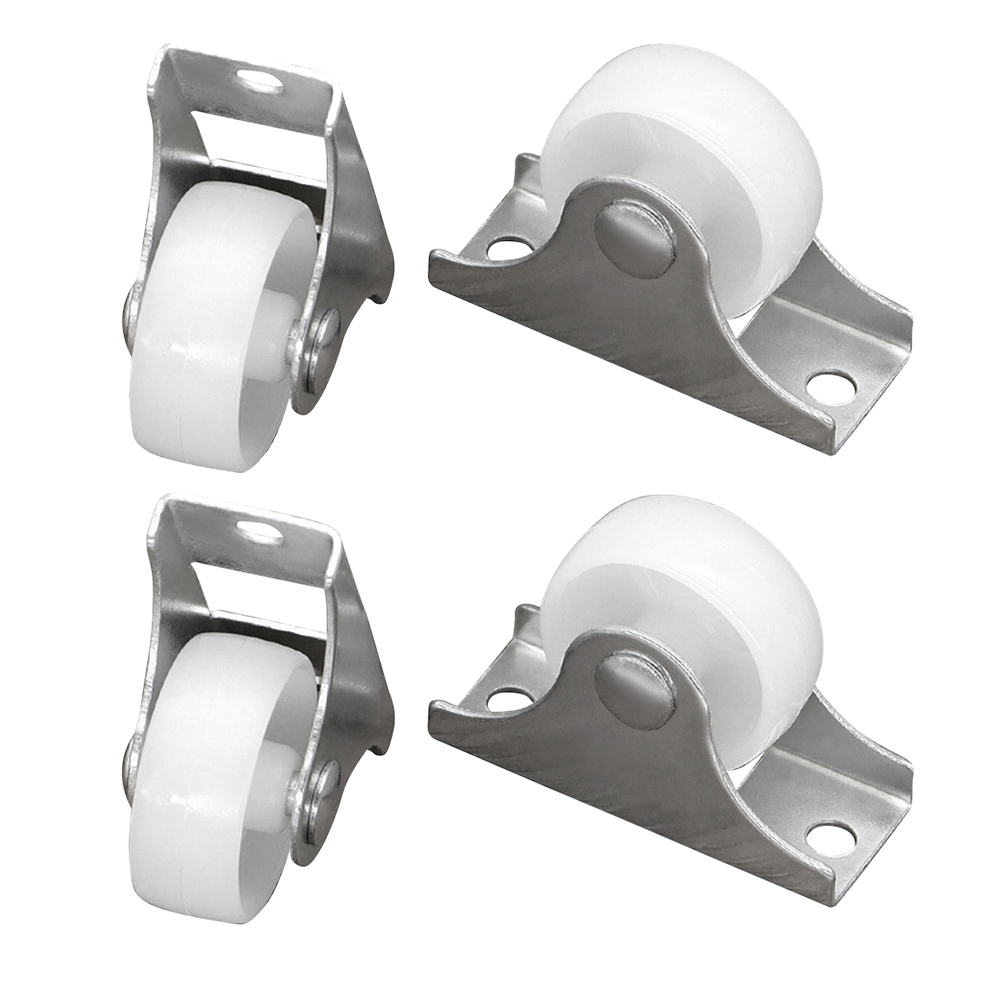 4 stk. faste hjul, 25mm små møbelhjul, lille gummihjul, ikke-drejeligt trolleyhjul til udskiftning af møbelhjul