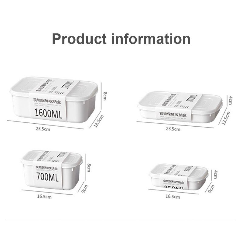 Household Sealed Food Sorting Storage Box Fresh-keeping Box Kitchen Moisture-proof Stackable Bento Box Refrigerator Organizer