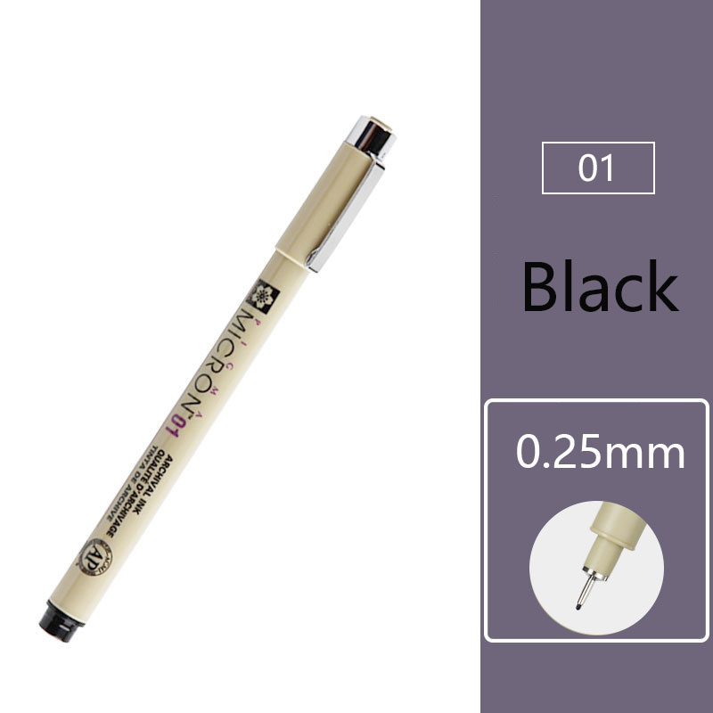 Waterproof Sketch Micron Comics Art Marker Pen Pigment Liner Water Based Drawing Handwriting School Office Japanese Stationery: 01