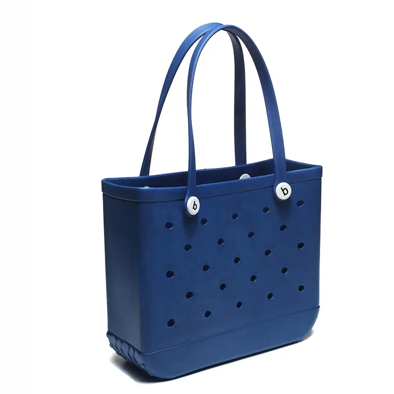 Bolsa de playa grande EVA, cesta de almacenamiento impermeable para piscina, de verano para mujer, bolso de hombro tipo shopper, bolso de playa de gelatina, bolso de mano Croc: Rojo