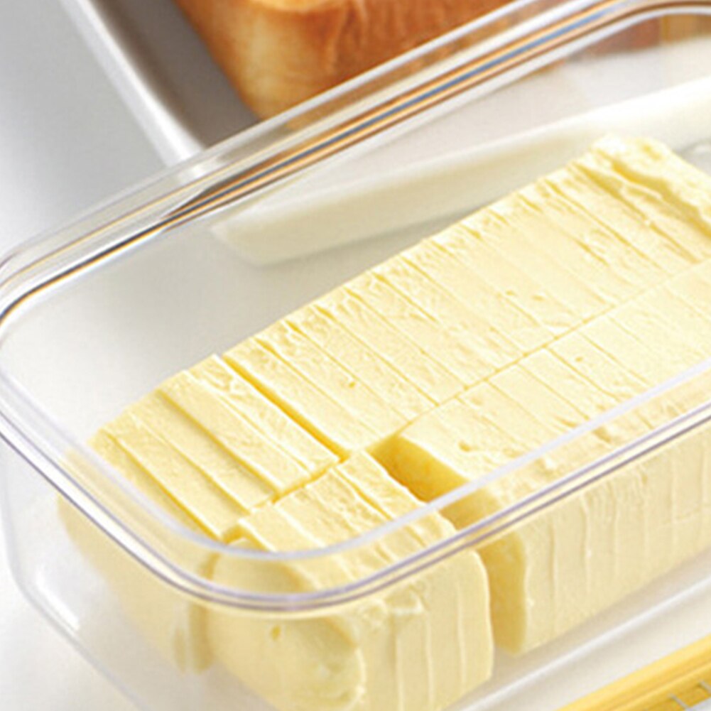 Butter Cheese Cutter Box with Lid Cutting Container Rectangle Food Storage Box Kitchen Cheese Container Keeper