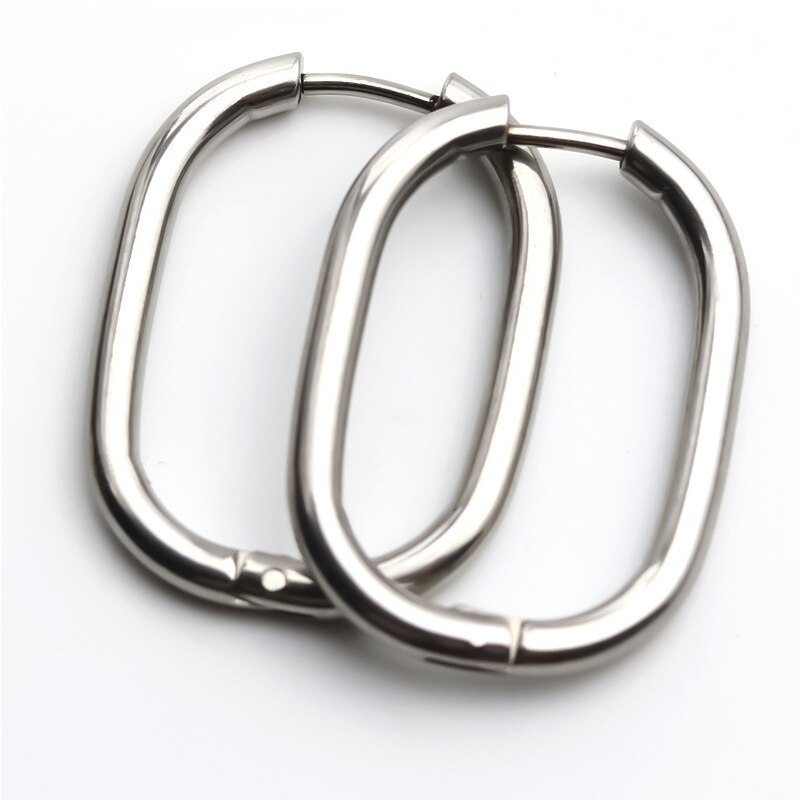 Pendientes de aro de acero inoxidable para mujer, aretes gruesos, cuadrados, geométricos, rellenos de oro, y uso diario para , novedad de