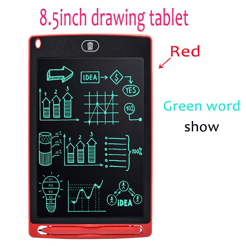 8.5inch LCD Writing Tablet Children&#39;s Magic Blackboard Digital Drawing Board Kids Tablet Painting Pad Educational Toys for: 8.5inch red single