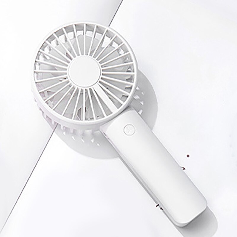 2000MAh Handheld Fan W10 Double Leaf Fan Lazy Desktop Mini USB Night Light Electric Fan(White)