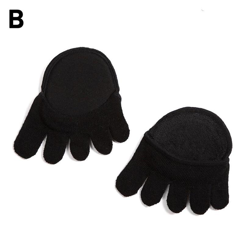 Japanse Half-Palm Vijf-Vinger Sokken Vrouwen Puur Katoen Pa Halve Yard Pad Lijm Verdikte Non-Slip Vingerloze Schuim Half Invi H2M0: B
