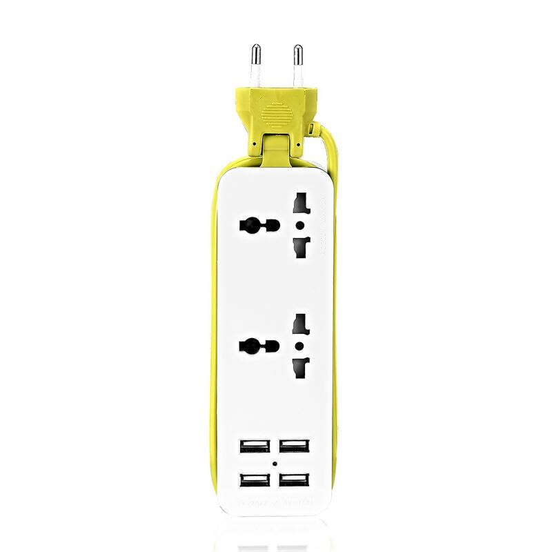 EU Travel Plug Socket EU European Power Extension Adapter 1.5m Cable Power Strip Travel Adapter Smart Phone Charger