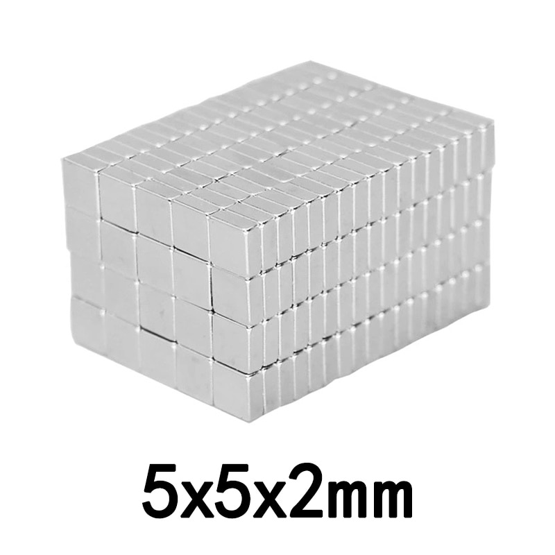 50/100/200 Stuks 5X5X2 Super Sterke Vierkante Magneet N35 Ndfeb Zeldzame Aarde Magneet 5*5*2 Neodymium Magneten Vel 5x5x2mm