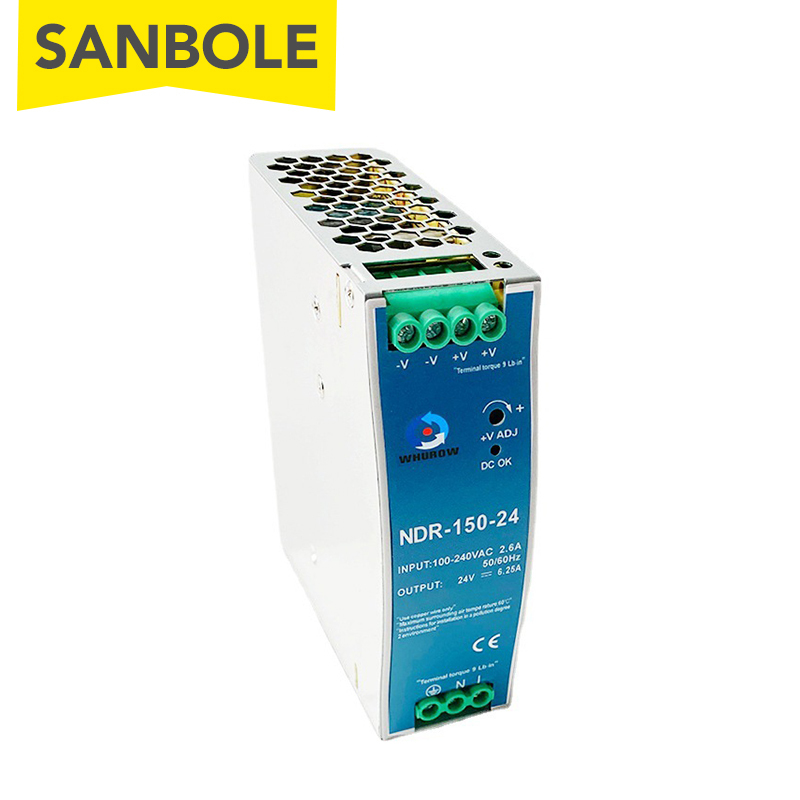 Ndr -120w 75/150/240w 5v ~ 24v switchläge nätaggregat ac dc för elektrisk utrustning ultratunn din-skena fabrik