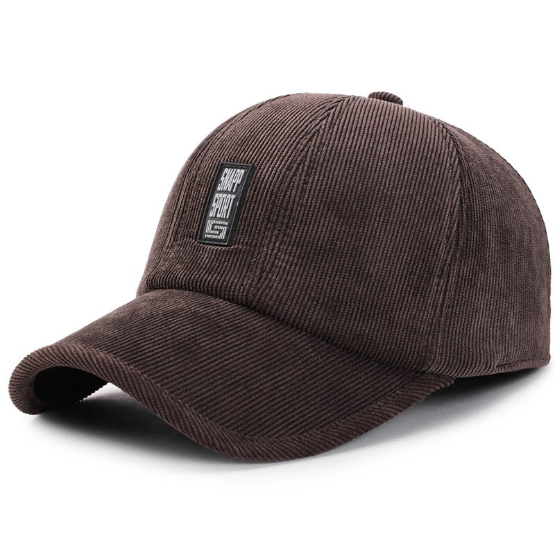 Sqteio vinter unisex baseballkasket mænd gorra hombre udendørs afslappet fløjlsbukser tyk varme høreværn hat: Brun