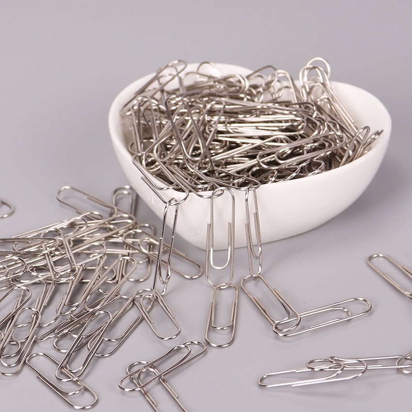 80PCS 28mm Mini Silver Color Paper Clips Metal Paper Clip Clamp Ticket Holder Office Stationery