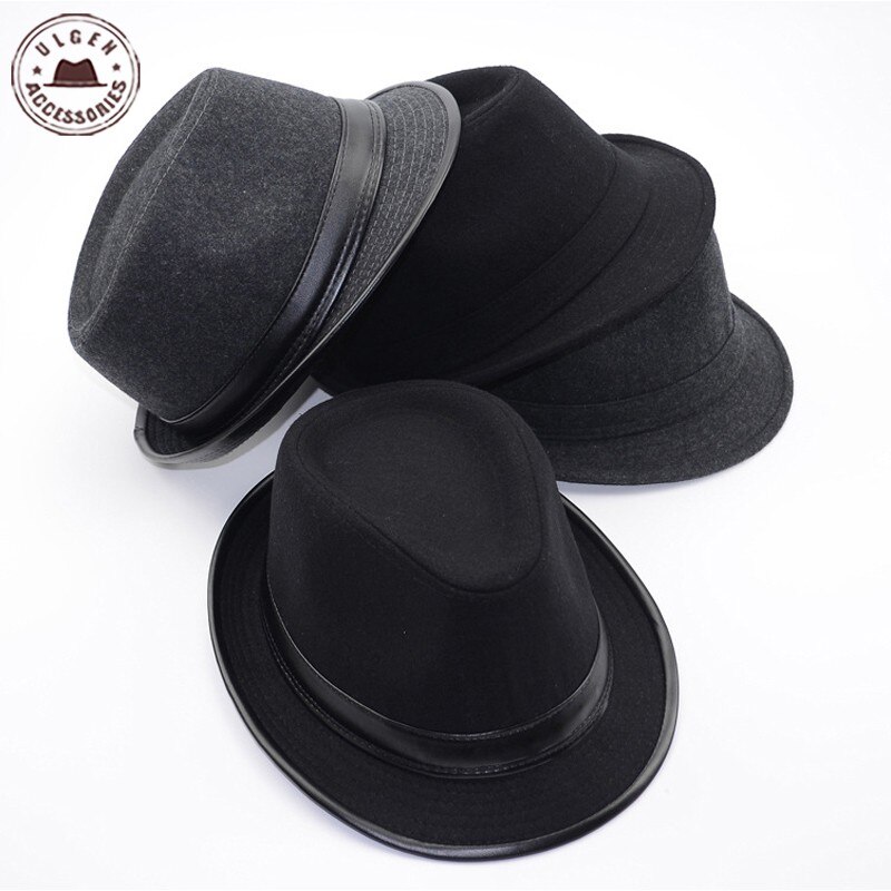 Viileä miesten fedorahattu kesän jazz fedoras hattu miehille klassiset tanssivat talvivillalakit herrasmies musta fedora
