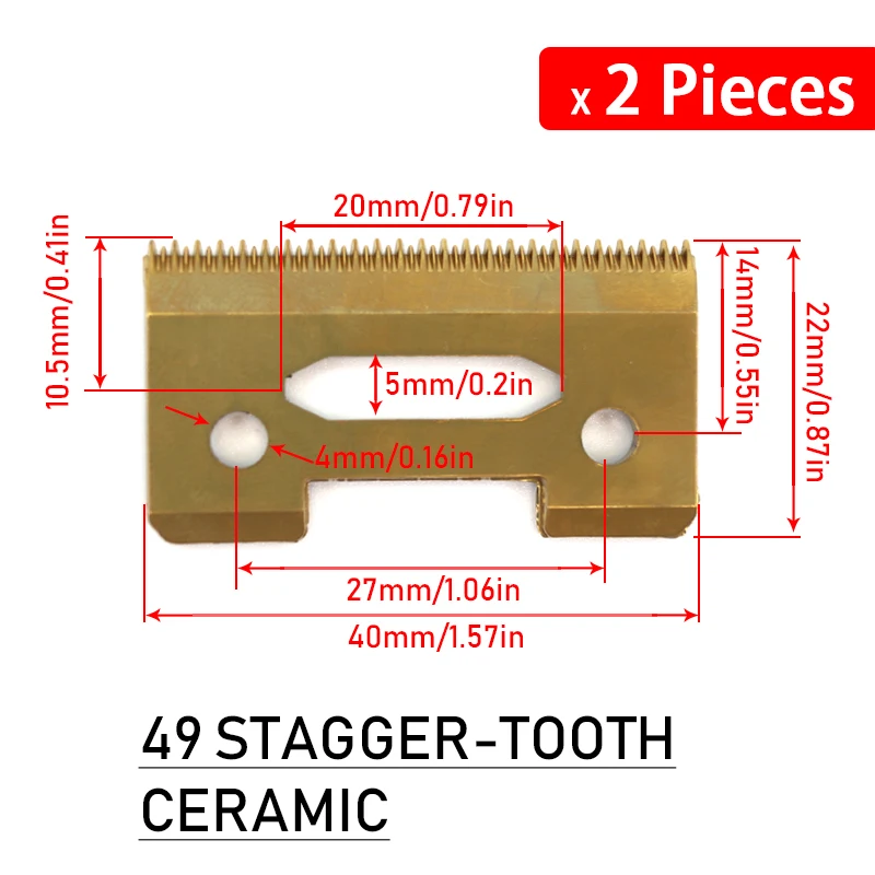 Cuchillas de cerámica móviles de repuesto para cortadores de cabezal de corte WAHL 5 Star Series Stagger y dientes estándar: Caqui oscuro