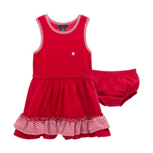 Honeyzone Kinderen Meisje Zomer Reddress Lolita Stijl Leuke Katoen Prinses Kleding Mouwloze: QZ7018 / 12m