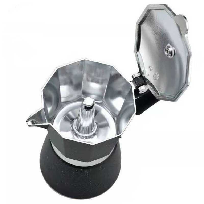 Yrp komfur espresso kaffemaskine sort aluminium moka kaffekande maskine latte mokka 6 kop perkolator kande barista værktøj filter