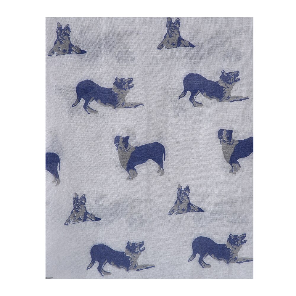 FOXMOTHER Grey Pink German Shepherd Dog Scarf For Dog Lover For Women Scarves Dog Woman