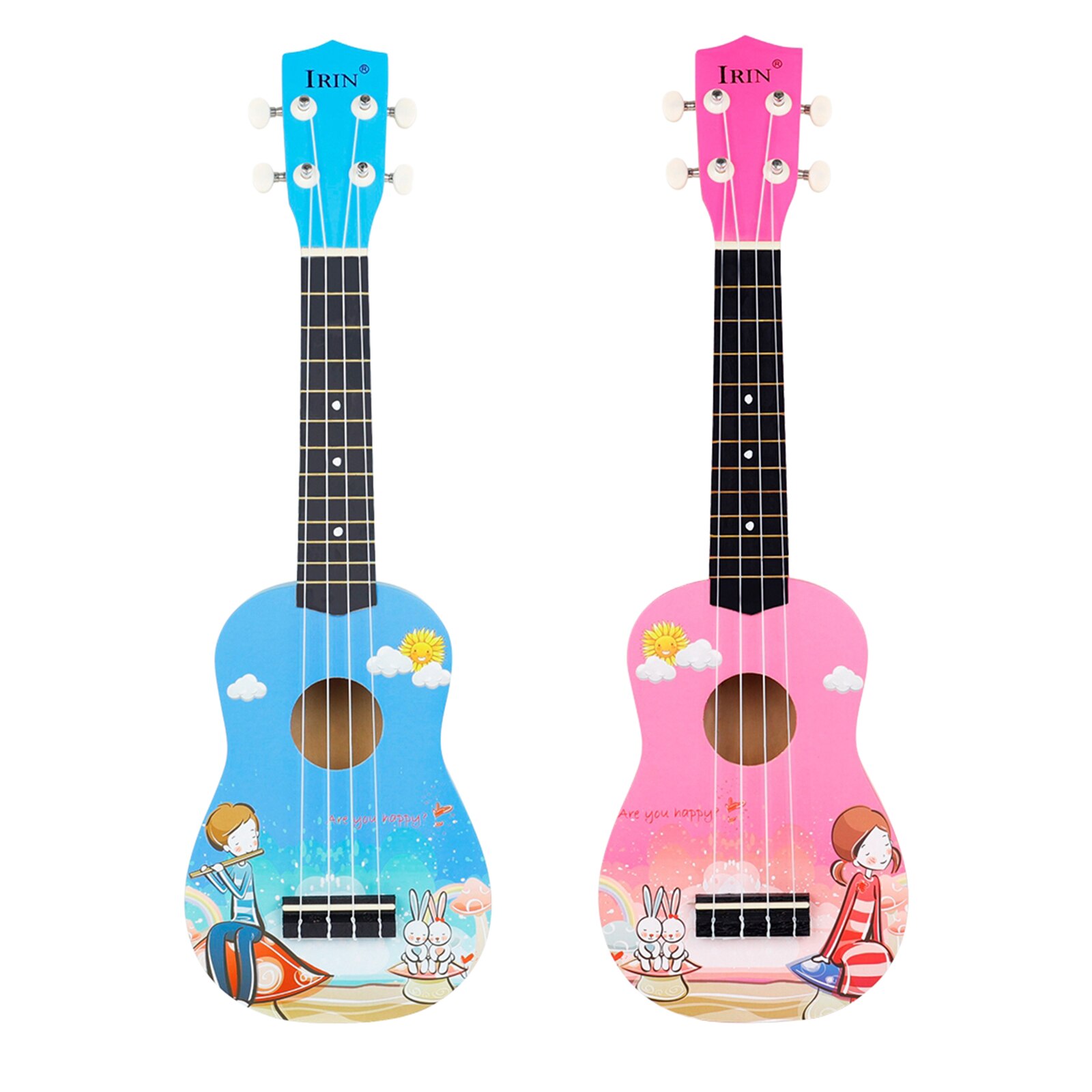 Wood 21" Travel Ukulele Soprano Fingerboard Body Guitar Instruments