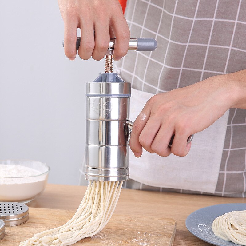 Rustfrit stål husholdning manuel pasta maskine lille spaghetti presse cutter køkkengrej presning maskine køkkenredskaber værktøjer