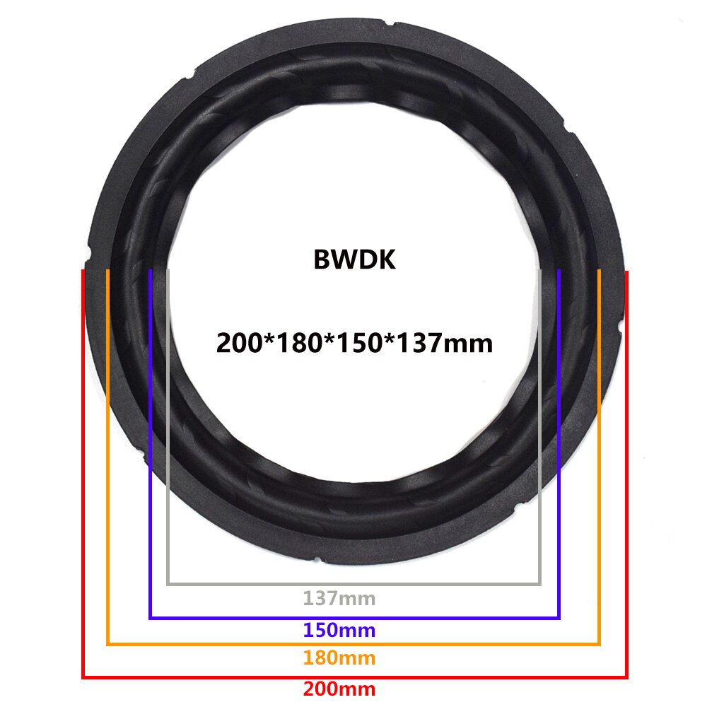 8 inch Speaker Rubber Surround Edge Woofer Repairing Folding Edge Subwoofer Ring DIY Repair Accessories Speaker Suspension: 1Piece / BWDK