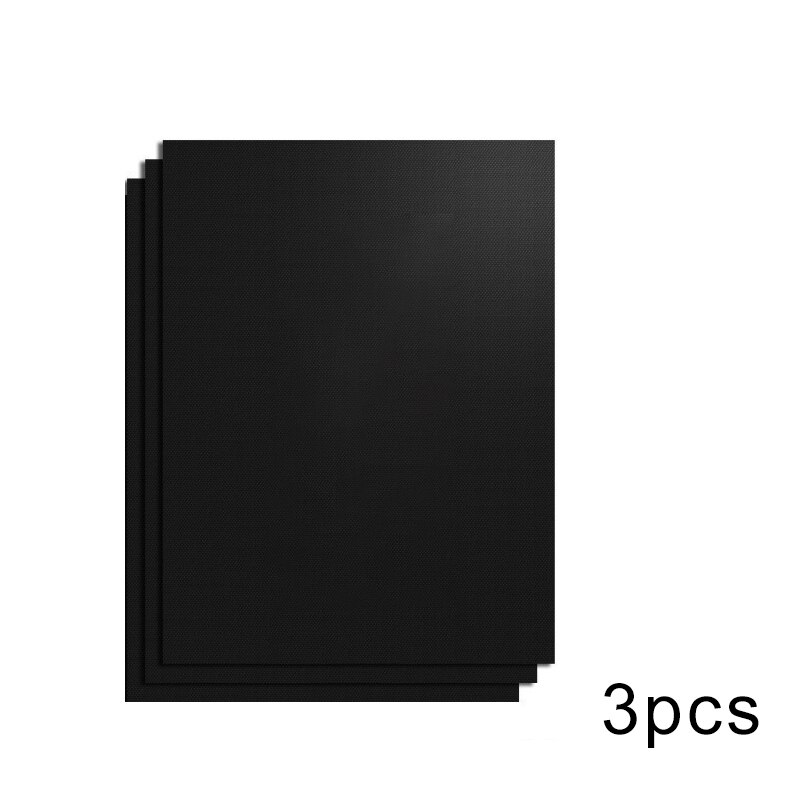 Alfombra para barbacoa de 40x60 y 0,25mm, juego de esteras antiadherentes para hornear, funciona con parrilla eléctrica de carbón de Gas y más herramientas de barbacoa: black