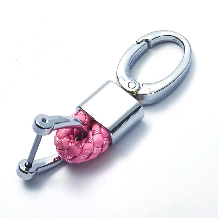 Car Keychain Keyring Braided Rope Key Chain Pendant for Toyota womenm men's business waist auto accessories 4s shop: short-pink-Toyota