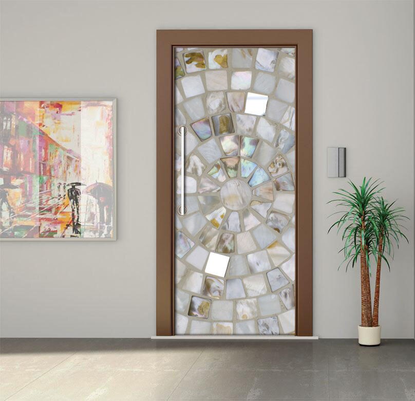 2 Panels Art Shell Stone Picture Wall Murals Wall Stickers Door Sticker Wallpaper Decals Home Decoration July042