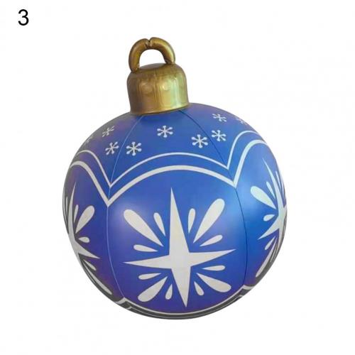 Inflatable Ball Eye-catching Unique Pattern PVC Xmas Inflatable Ball Outdoor Decoration Party Prop for Home: 3