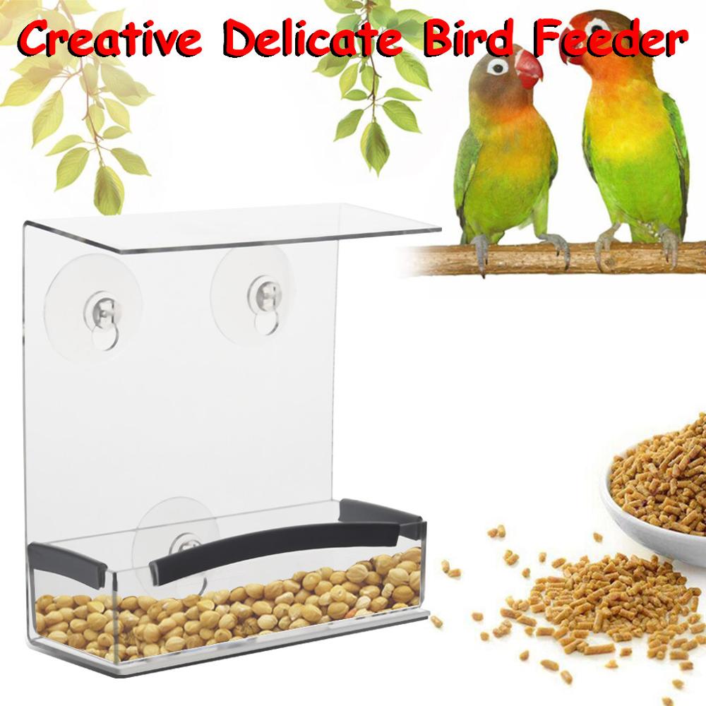 Pet Bird Feeder Transparent Window Squirrel Proof Bird Feeder Window Bird Feeders FD