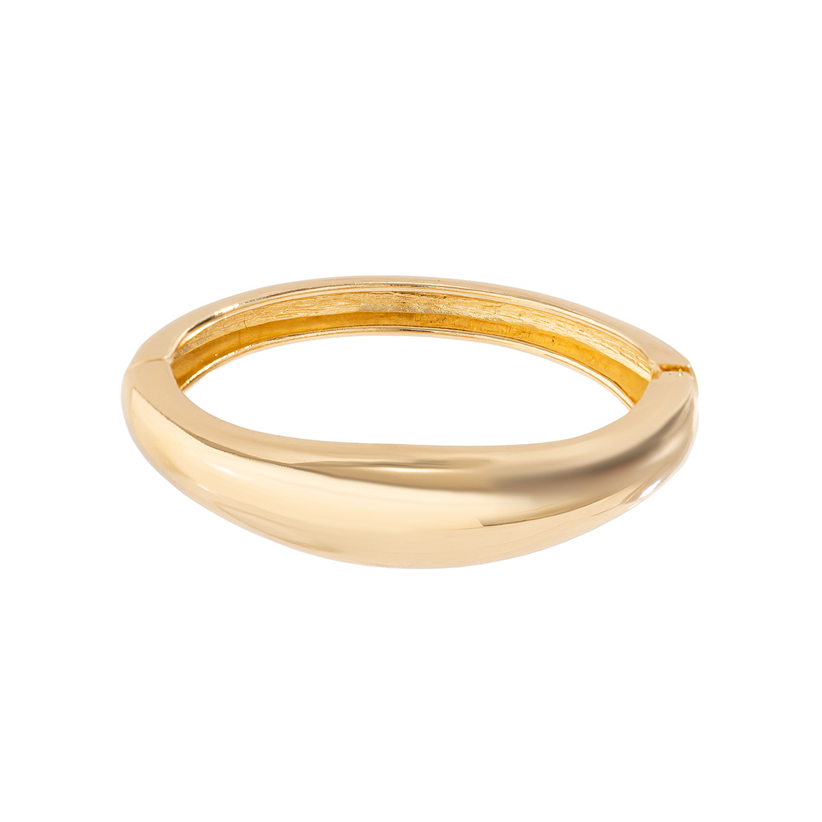 KMVEXO Ronde Gladde Armband Vrouwen Minimalistisch Goud Zilver Kleur Textuur Charme Pols Sieraden Paar Sieraden Steampunk: Licht Geel Goud Kleur