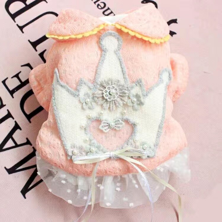 Teddy kleding biexiong bomei herfst en winterjurk huisdier pluche warme hond prinses rok kattenkleding: Roze / Ik