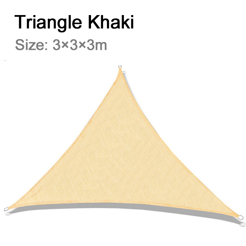 2*3/3*3M Outdoor Sun Shade Sail Ultralight Garden Canopy Pool Tent Sun Shade Beach Sun Shelter Tarp Portable Shade Sai Umbrella: Triangle Khaki