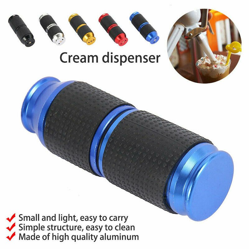 Portable Whipped Cream Cracker Dispenser Mini Rubber Grip Safe Gas Canister Dispenser Whipping Cream Dessert Gadget Kitchen Tool