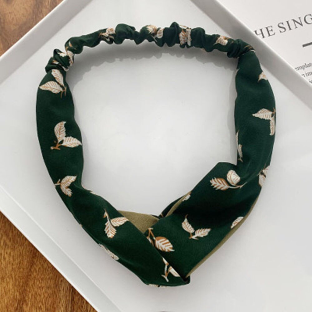 Headband Cross Knotted Bow Chiffon Floral Hair Band Korea Headdress Women Hair Accessories Girls Hairband: 8