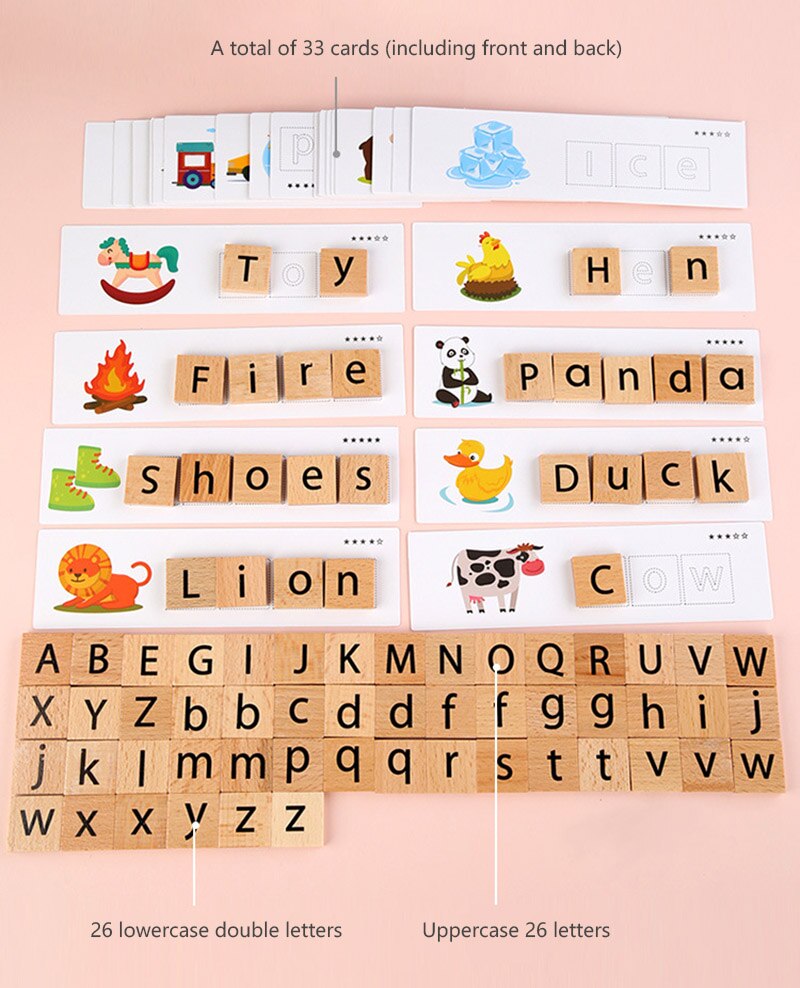 Letter Matching Game 0.44 Children’s Early Learning Words Spelling Letters Early Learning Building Block Toys