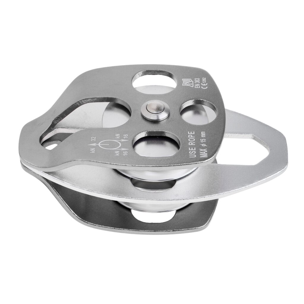 32KN-polea doble para sistema de arrastre, Arborist para árbol de escalada: Gray