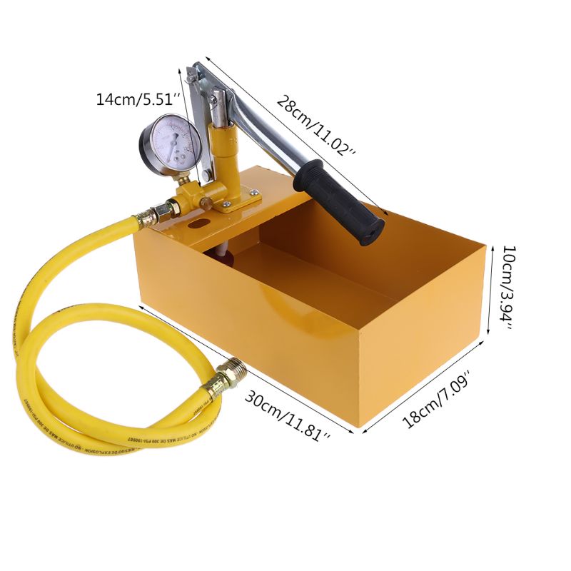 2.5MPa 25KG Water pressure gauge manometer Manual Hydraulic Test Pressure Tester Water Pump Machine with G1/2" Hose