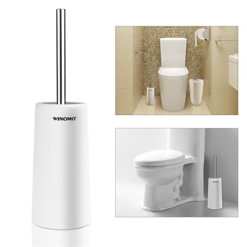 Winomo Rvs Toiletborstel En Houder Reinigingsborstel Staande Schoonmaak Tool Voor Badkamer Opslag Accessoires