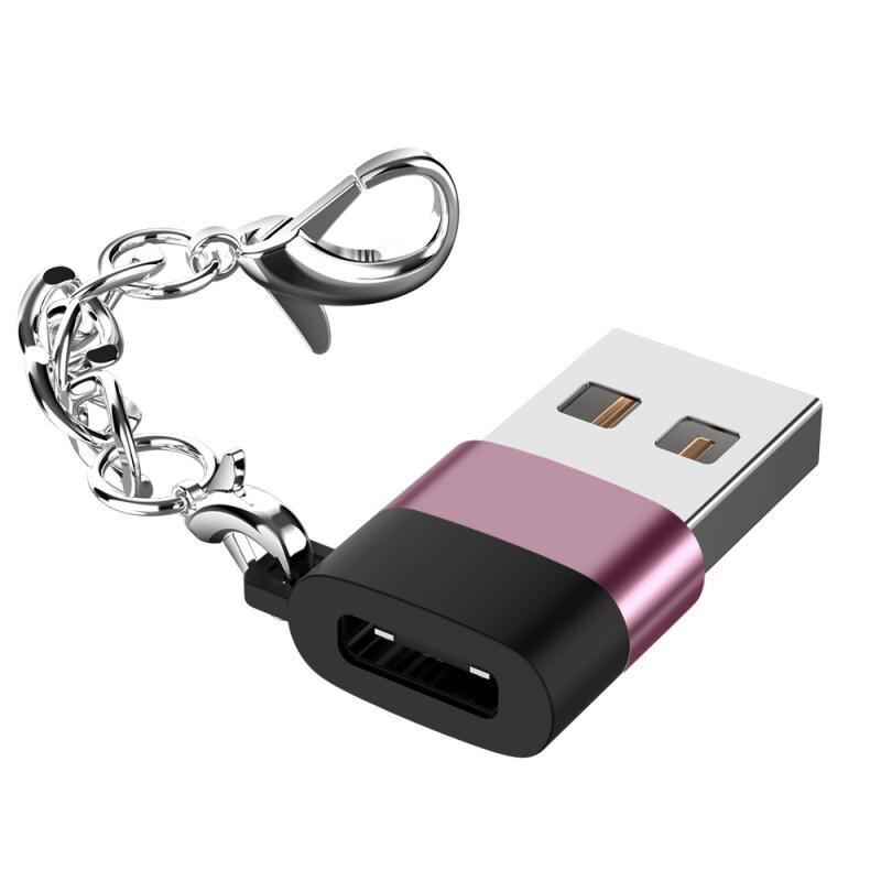 USB 3,0 Typ-C Adapter Keychain Typ C Zu Männlichen USB 3,0 Konverter Adapter Daten reversibel HeadAnti-verloren keychain Adapter: Rose Gold zu USB 3.0