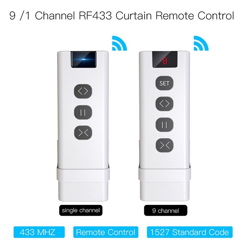 Curtain Accessories Emitter 9 Channel RF433 Remote Control for WiFi Curtain Switch RF Roller Blinds Module