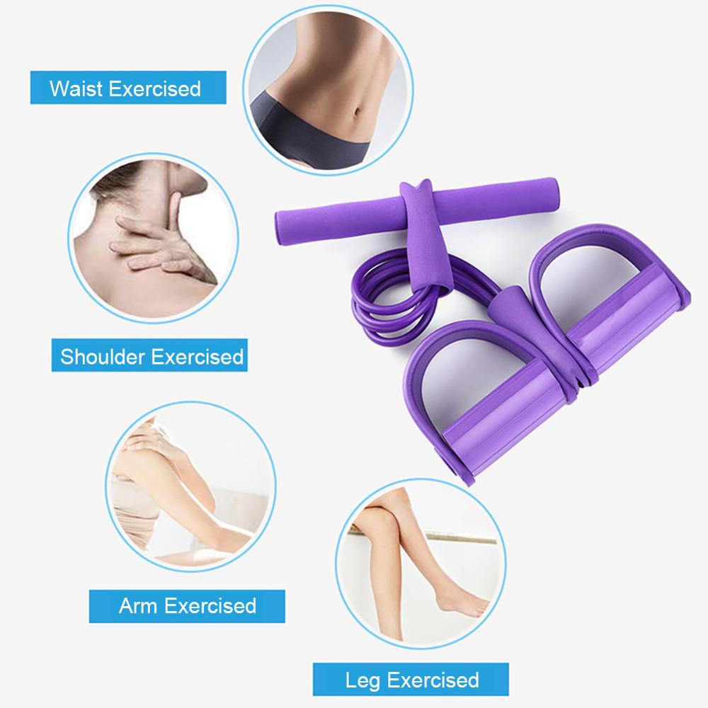 49x25x6.5cm Four-tube Multifunctional Pull Rope Pedal Elastic Rope Leg Puller Abdominal Crunches Footstool pull rope