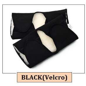 Winter Warm Knee Protector Wool Leg Warmers Pain Relief Kneecap Prevent Arthritis Woolen Thermal Knee Pads Men Women 1 Pair: BLACK Velcro type / L Leg girth 45-55cm