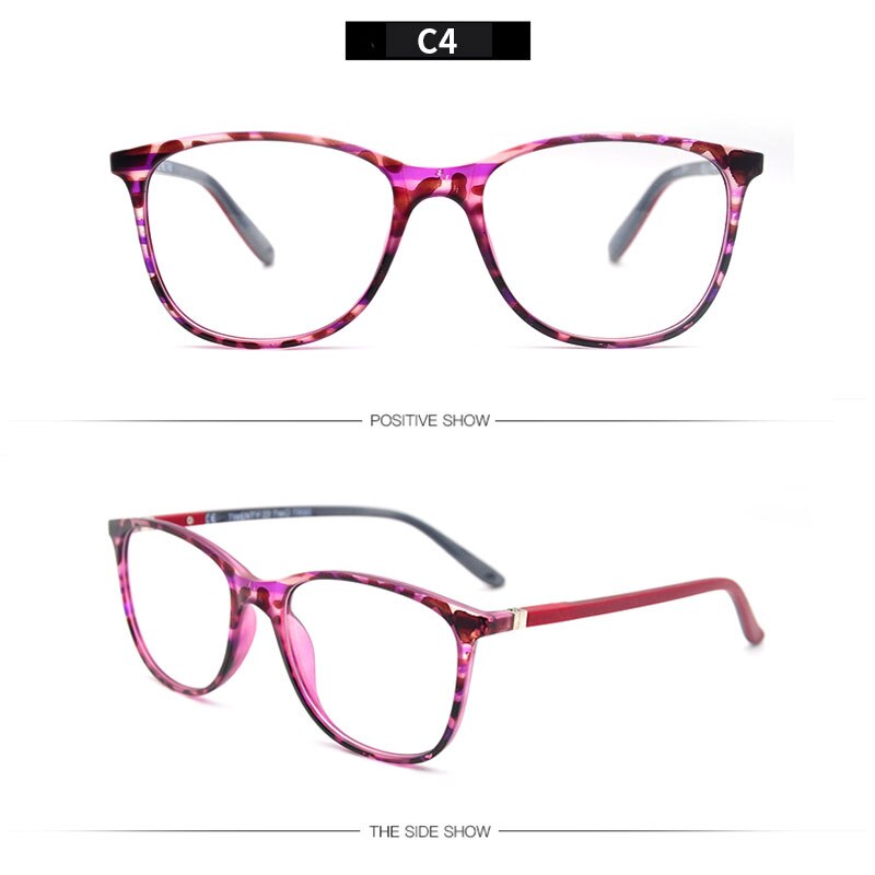 LUCIDIE Ladies Square Glasses Frames for Women TR90 Frame Optical Men Eyewear Computer Glasses: C4