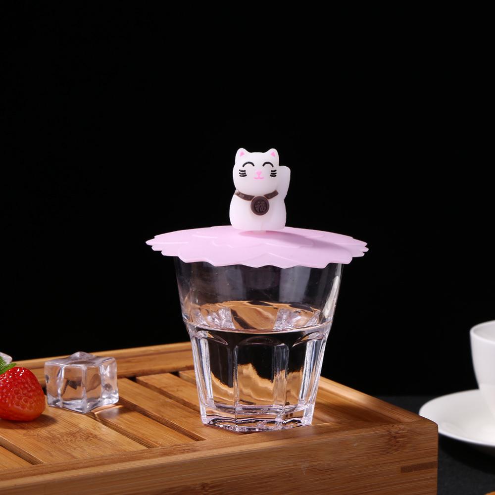 Reusable Cute Silicone Cup Cover Heat Resistant Sealed Leakproof Cups Lid Cute Anti-dust Bowl Tea Cup Lids Diameter 10cm: 17