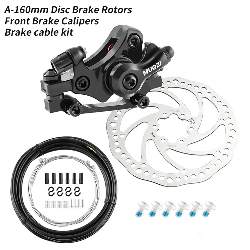 MUQZI Disc Brake Kit Bike Disc Brake Caliper Bicycle 22.2mm Brake Lever MTB Road Bike Cable 140mm 160mm Brake Rotor: VIOLET/紫罗兰