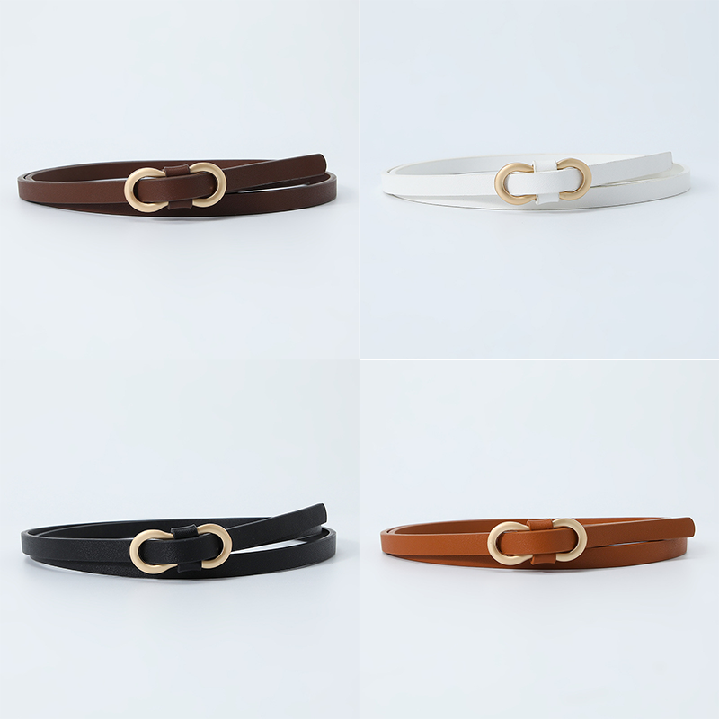 Zero Pin Casual Ladies Belt Youth Thin Belt Classic Vintage Waist Belt Jeans Dress Belts