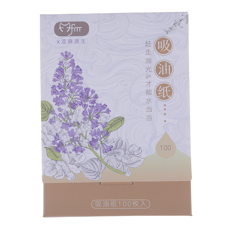 100pc/ poser sommer ansigtsolie blotting ark olieabsorberende papir ansigtsrens olie kontrol krympe porer ansigts renseværktøj: Lilla