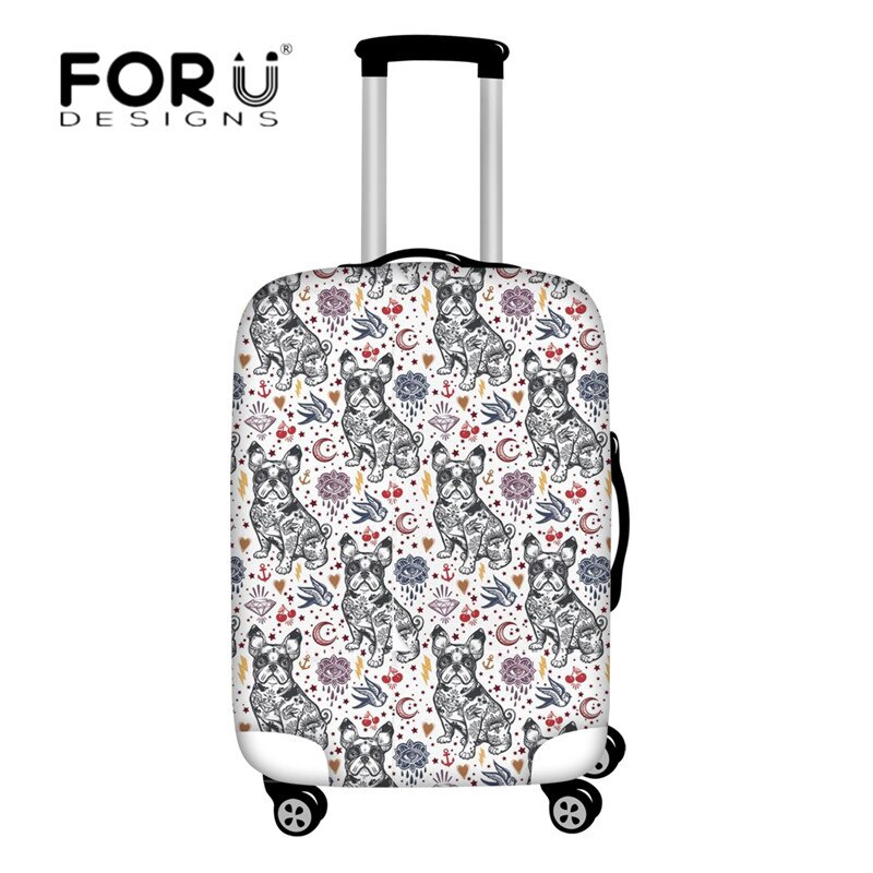 Luggage Cover - French Bulldog Print - Elastic, Waterproof, Dust-proof - For 18-30 Inch Suitcases: HK4012 / S