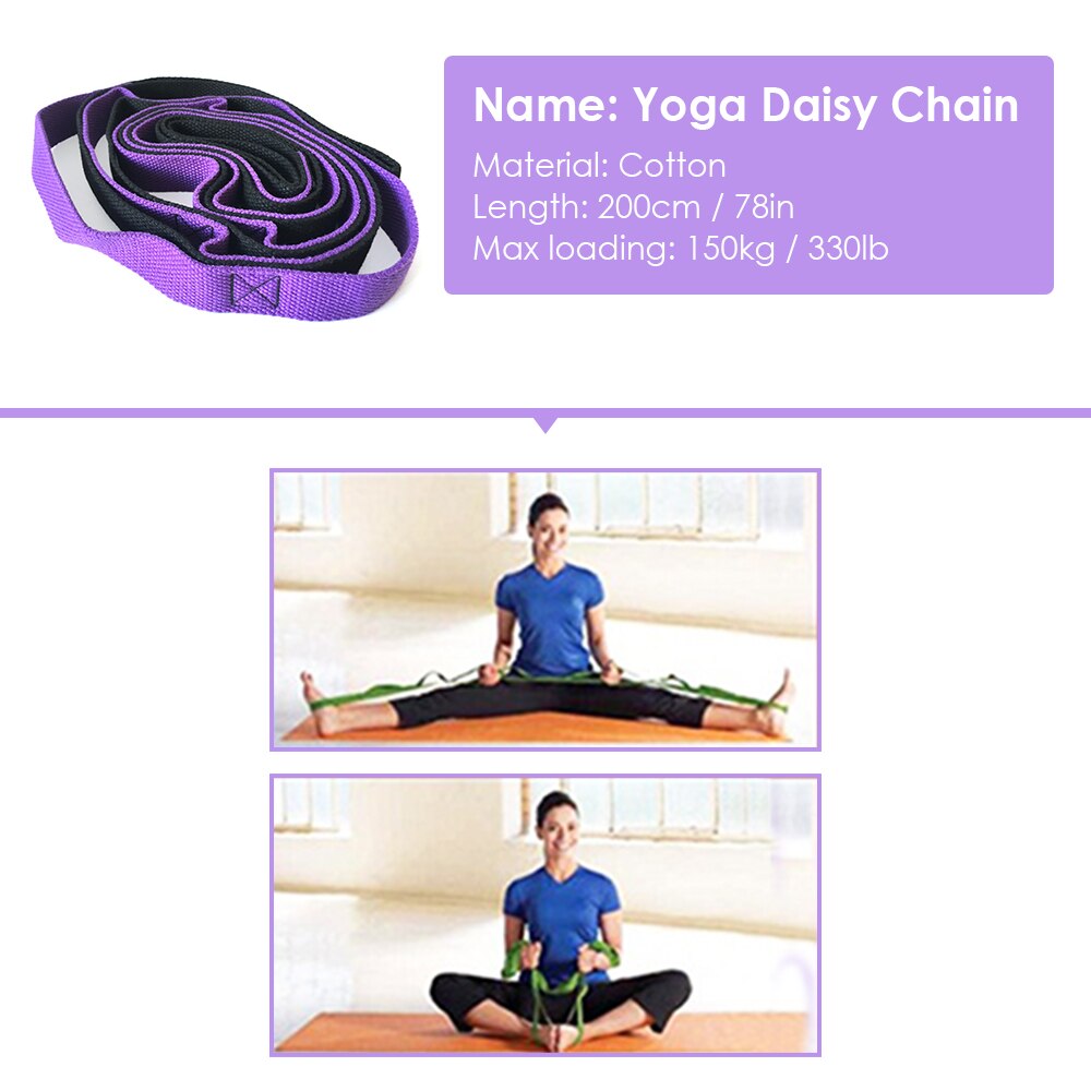 Climbing Sling Yoga Stretching Strap Yoga Cotton Stretching Strap 330LB Dasiy Chain Set Yoga Hammock Tree Swing Loop Strap